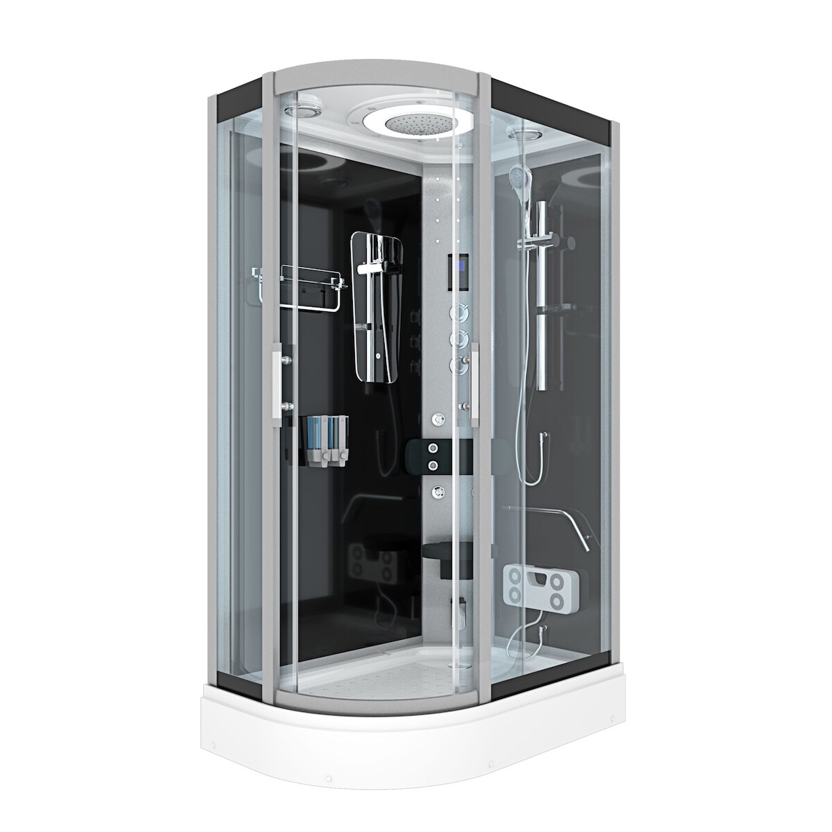 AcquaVapore Duschkabine Komplettdusche Fertigdusche Dusche D60-73T1L-EC 120x80 cm mit 2K Scheiben Versiegelung Image