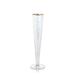 Kampari Slim Champagne Flutes with Gold Rim, Set of 4