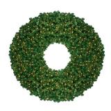 Northlight Seasonal 48" Pre-Lit Olympia Pine Artificial Christmas Wreath - Warm White Lights Traditional Faux, in Green/White | Wayfair