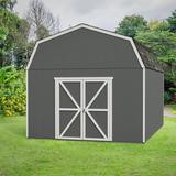 Handy Home Hudson 12 ft. W x 16 ft. D Wood Storage Shed w/ Floor in Black/Brown | 138.75 H x 144 W x 192 D in | Wayfair 19444-3