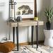 17 Stories Rectangular Rustic Midcentury Wood Top Console Table Wood in Brown/Gray | 32 H x 40 W x 16 D in | Wayfair