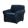 Symple Stuff Velvet Plush Form Fit Stretch T-Cushion Armchair Slipcover Polyester | 40 H x 40 W x 40 D in | Wayfair