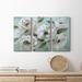 Red Barrel Studio® Jade Garden - 3 Piece Wrapped Canvas Painting Set Canvas in White | 36 H x 72 W x 1 D in | Wayfair