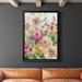 Red Barrel Studio® Jardin de Fleurs - Picture Frame Painting on Canvas in Black/Blue/Green | 36.5 H x 26.5 W x 1.5 D in | Wayfair