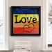 Trinx Grunge Love - Picture Frame Textual Art Print on Canvas Canvas, Solid Wood in Black/Red/Yellow | 30.5 H x 30.5 W x 1.5 D in | Wayfair