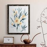 Red Barrel Studio® Indigo & Blush Bouquet I - Picture Frame Painting on Canvas Canvas, Bamboo in Black/Blue/Green | 44 H x 31 W x 1 D in | Wayfair