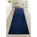 Blue/Navy 0.35 in Area Rug - Ebern Designs Custom Size Runner Rug Solid Color Navy Blue Medium Pile Slip Resistant by Feet | 0.35 D in | Wayfair