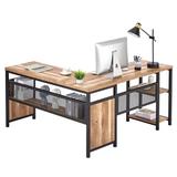 17 Stories L Shaped Computer Desk, Industrial Office Desk w/ Shelves | 30 H x 59.06 W x 55.12 D in | Wayfair 243F4AEDB9644A598E9A5AB8E497AB25