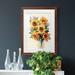 Gracie Oaks Fresh Cut Flowers II Premium Framed Matte - Ready To Hang Paper in Black/Blue/Green | 37.5 H x 27.5 W x 1 D in | Wayfair