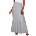 Plus Size Women's Everyday Stretch Knit Maxi Skirt by Jessica London in Heather Grey (Size 14/16) Soft & Lightweight Long Length