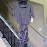 Athleta Dresses | Athleta Micromodal Solstice Tee Grey Scrunch Hips & Thighs Soft Dress Women's Mp | Color: Gray | Size: Mp