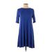 Old Navy Casual Dress - A-Line: Blue Solid Dresses - Women's Size Small