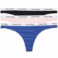 Calvin Klein Carousel 3-Pack Thong, Stripe Kettle Blue/Sandrose/Black M White - Black - Pink