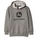 John Deere Boys' Fleece Pullover Hoodie, Grey, 5