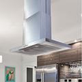 Kobe Range Hoods 42" Brillia 680 CFM Ducted Island Range Hood in Stainless Steel/Satin in Gray | 42.13 H x 41.75 W x 23.63 D in | Wayfair