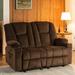 Latitude Run® 61.8" Pillow Top Arm Reclining Loveseat Polyester in Brown | 42.5 H x 61.8 W x 37 D in | Wayfair 246DE05B1D294EA3B108C1ACD9E64297