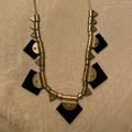 Madewell Jewelry | Madewell Geometric Black And Antique Gold Necklace | Color: Gold | Size: Os