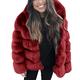 Stylish Women Solid Faux Fur Short Jackets Stitching Fur Coat