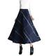 Byqny WanYangg Women's Elastic Fall Winter Plaid Maxi Dress Long Ankle Skirts Umbrella Skirt Flare Vintage Tartan Skirt Flowy Warm Wool Woolen Skirts A-Line Grid Pattern 8# Navy S