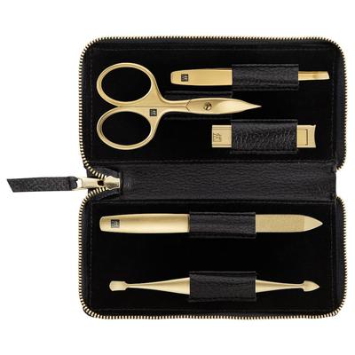 ZWILLING Beauty - Maniküre Pediküre Set 5tlg. mit Kompakt-Nagelknipser, Leder, schwarz Nägel kürzen 1 ct