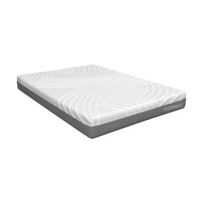 Costway 75L x 54W x 8H Memory Foam Mattress with Jacquard Fabric Cover-Queen Size