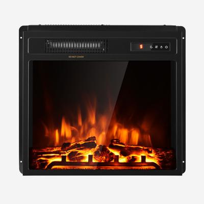 Costway 18 Inch 1500W Electric Fireplace Freestanding and Recessed Heater