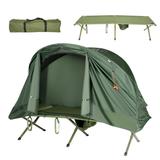 Costway Cot Elevated Compact Tent Set with External Cover-Green