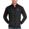 Men's Antigua Black Dallas Cowboys Altitude Quilted Full-Zip Jacket