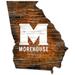Morehouse Maroon Tigers 24'' x State Shaped Logo Sign
