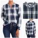 J. Crew Tops | J Crew Plaid Pleated Long Sleeve Pullover, Sz 2, Blue, Ruffle Collar, Nwt | Color: Blue | Size: 2