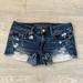 American Eagle Outfitters Shorts | American Eagle Outfitters Stretch Distressed Shortie Shorts | Color: Blue | Size: 4