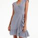 J. Crew Dresses | J. Crew Navy Blue Gingham Faux Wrap Dress. Sz 6 | Color: Blue/White | Size: 6