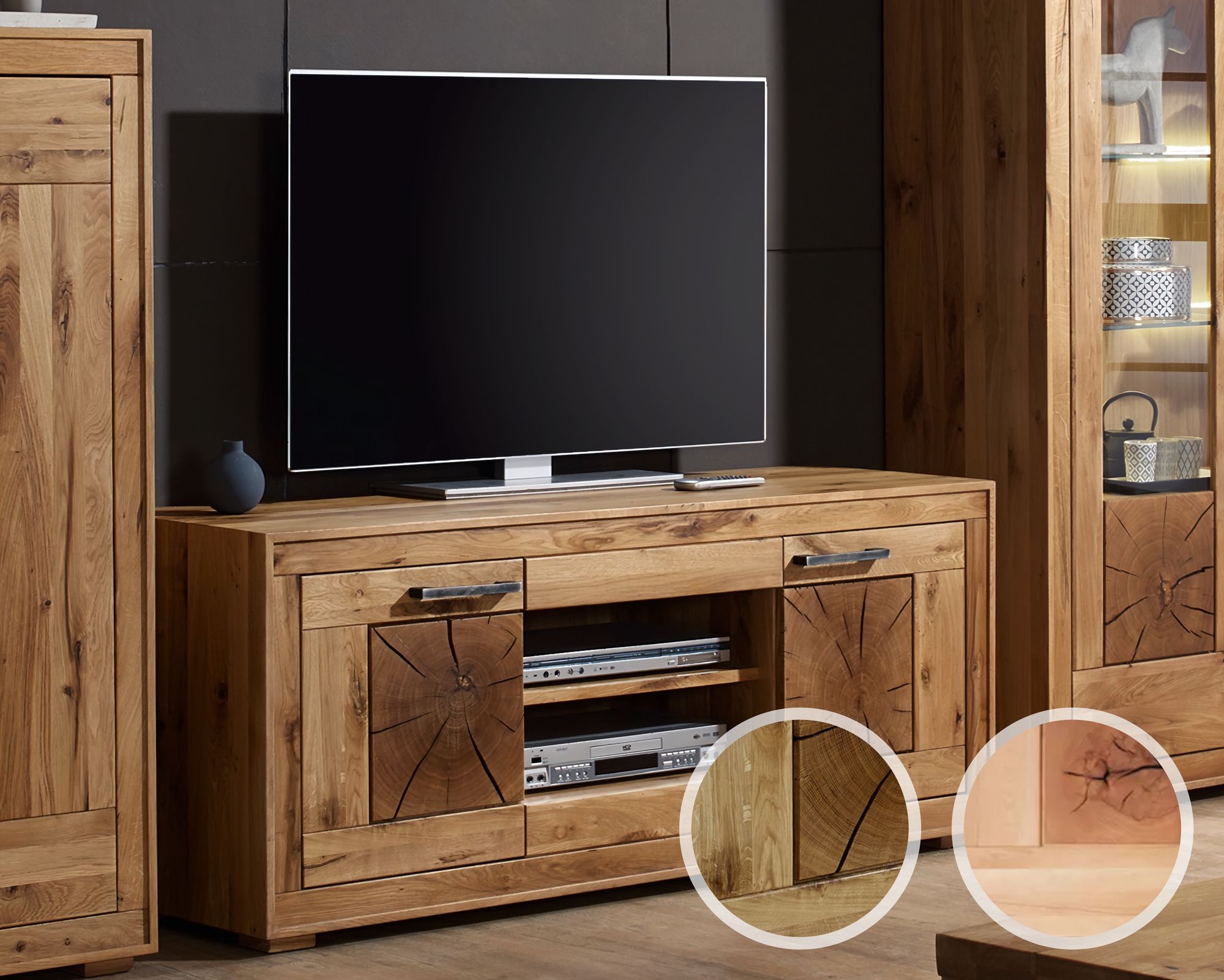 3S Frankenmöbel »Albero« Massivholz TV-Element WZ-0315 / Kernbuche / TV-Element I / 130 cm