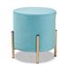 Thurman Contemporary Glam & Luxe Velvet Upholstered Metal Ottoman