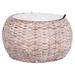 SAFAVIEH Klarysa Wood and Rattan Round Storage Coffee Table - 27.6" W x 27.6" L x 15.8" H