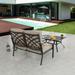Patio Festival 2-Piece Outdoor Metal Loveseat and Coffee Table Set
