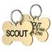 Personalized Solid Brass Bone Pet ID Tag for Dogs and Cats, Engraved on Both Sides, Regular