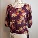 Anthropologie Tops | Anthro Moulinette Soeurs Sheer Floral Blouse 0 | Color: Purple/Brown | Size: 0