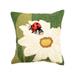 "Liora Manne Frontporch Ladybug Indoor/Outdoor Pillow Green 18"" x 18"" - Trans Ocean 7FP8S452806"