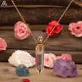 Pendentif de bouteille de parfum à pointe de quartz blanc naturel pour femme bijoux à facettes en