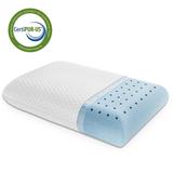 Memory Foam Pillow, Standard Size Pillows for Sleeping, Bed Pillow for Side Sleeper, Removable, Machine Washable Cover, - White