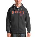 Men's Antigua Charcoal New York Knicks Victory Full-Zip Hoodie