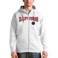 Men's Antigua White Toronto Raptors Victory Full-Zip Hoodie