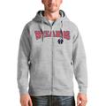 Men's Antigua Heathered Gray Washington Wizards Victory Full-Zip Hoodie