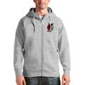 Men's Antigua Heathered Gray Portland Trail Blazers Logo Victory Full-Zip Hoodie