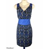 Anthropologie Dresses | Anthropologie Trucco Royal Blue Print Dress 36 Spain 4 6 Us | Color: Blue/White | Size: 4