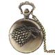 Pocket Watch Antique Grey/Bronze Wolf Design Quartz Necklace Pocket Watch Souvenir Pendant Watches Unique Gifts Unisex Fob Clock (Color : Bronze)