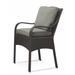 Braxton Culler Brighton Pointe Patio Dining Armchair w/ Cushion Wicker/Rattan in Black/Gray | 44 H x 25 W x 28 D in | Wayfair 435-129/6301-83