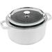 Staub Cast Iron 4.02-Qt Round Cocotte w/ Glass Lid Enameled Cast Iron/Cast Iron in White | 5.59 H x 9.45 W in | Wayfair 11412402