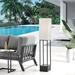 Latitude Run® Maddie 49" Battery Powered Integrated LED Outdoor Floor Lamp in Black | 49 H x 9 W x 9 D in | Wayfair